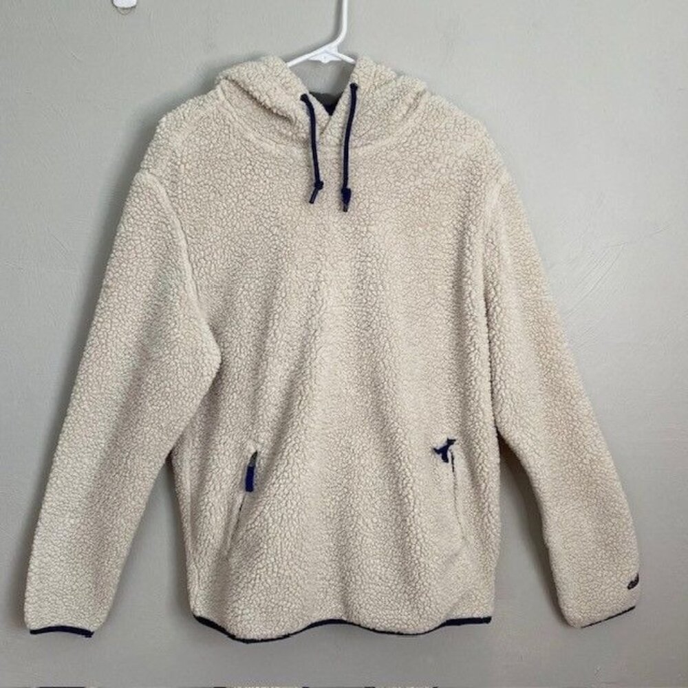 Chubbies The Snow Day Fleece Sherpa Line Hooded Pullover Off White Mens Large